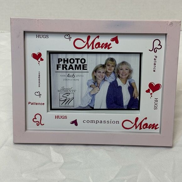 Special Moments Wooden Mom 4x6 Photo Frame Pink - Picture 1 of 8
